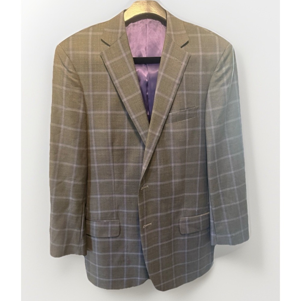 Hart Schaffner Marx Plaid Fabric Blazer Jacket Size 42R